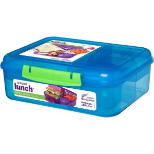 Sistema Plastic Lunch Box, 1.65 Liters - Blue