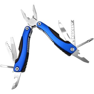 Multi-Purpose Folding Pliers, Stainless Steel - Blue