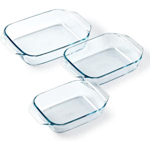 Pyrex Glass Oven Casserole Set, 2.9 Liters - Clear