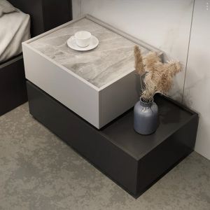 Counter Wood Modern Commode,50x40 cm -black x grey