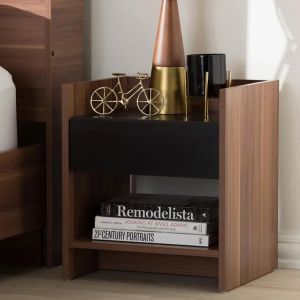 Counter Wood Modern Commode,50x40x40 cm -Dark brown