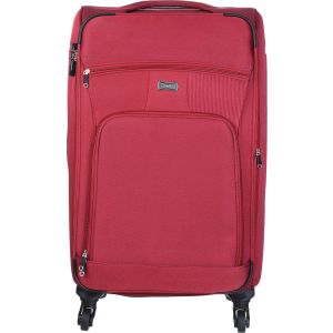 Sunata Textile Trolley Travel Bag, 28 Inches, 4 Wheels, 6 Zippers, Digital Lock