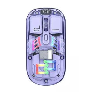 Forev FV-118 Wireless Mouse, Compatible with Computers, RGB, 4 Buttons - Purple