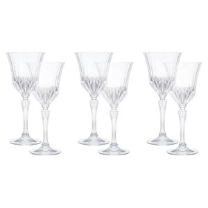 RCR Glass Drinkware Set, 6 Pieces, 214 ml - Clear