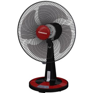 Tornado TDF16D Desk Fan, 16 Inch, 4 Blades -Black Red