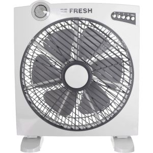 Fresh Box Fan, 14 Inch, 3 Speeds - White Grey