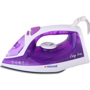 Nouval Easy Steam Iron With a Ceramic Base, 1600 W - White Purple