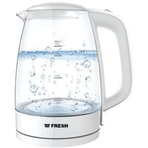 Fresh EGK17000 Glass Electric Water Kettle, 1.7 Liter, 2200 Watt - White