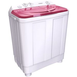 Tornado TWH-Z10DNEP-W(RD) Half Auto Washing Machine , 10 Kg, 2 Motors, 1200 rpm - White Red