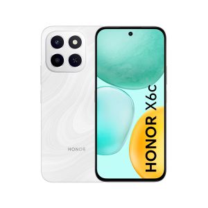 Honor X6c Smartphone, 4G LTE, 6GB RAM, 128GB - Moonlight White