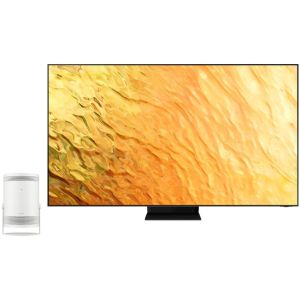 Samsung QA75QN800BUXEG Smart TV, 75 Inch, QLED 8K, With Built-in Receiver - Black + Samsung SP-LSP3BLA Projector, Ultra Short Throw Projector 1080p - White