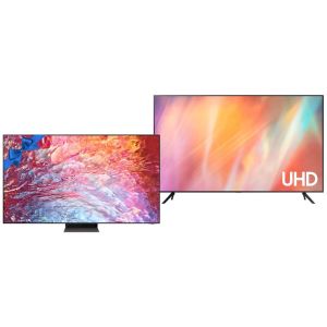 Samsung QA55QN700B Smart TV, 55 Inch, Neo QLED, 8K, With Built-in Receiver - Black + Samsung UA50AU7000UXEG Smart TV, 50 Inch, With Built-in Receiver, UHD, 4K - Black
