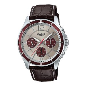 ساعة كاجوال أنالوج للرجال كاسيو، سوار جلد، MTP-1374L-7A1VDF - بني