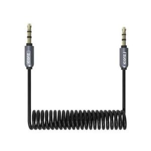 Iconz IJCC1KT AUX Coiled Cable, 1 Meter - Black