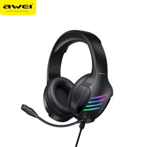 Awei GM-5 Wired Headphones, Microphone, LED Light - Black