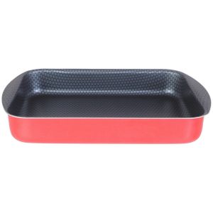Trueval Teflon Oven Dish, 35 cm - Red