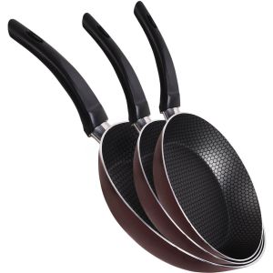 Trueval Frying Pan Set, 3 Pieces - Dark Red