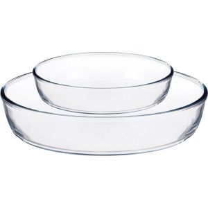 Borcam PA159033 Oven Dish Set, 2 Pieces - Clear