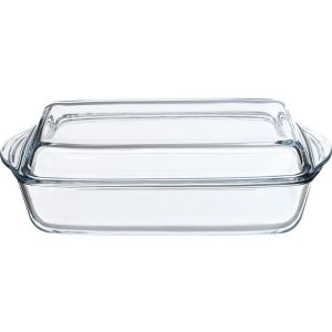 Pasabahce Rectangular Tray With Lid - Clear