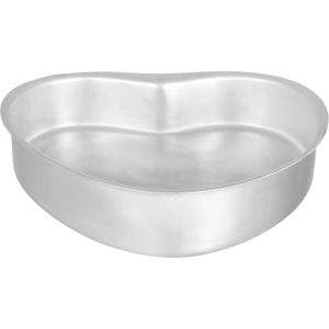 El Zenouki Heart Shape Aluminum Cake Mold, 30 cm - Silver