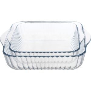 Pasabahce Borgam Thermal Glass Tray Set, 2 Pieces - Clear