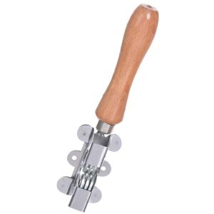 Sharpener With Rocky Wooden Handle - Silver