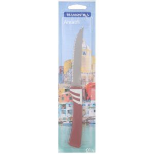 Tramontina Stainless Steel Sharpener Kinfe, 5 Inch - Dark Red