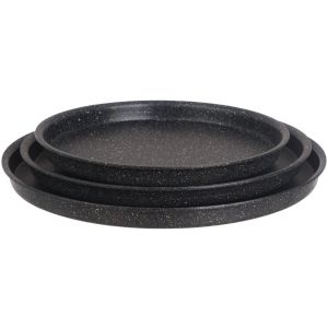 Londra Granite Pizza Trays Set, 3 Pieces - Black