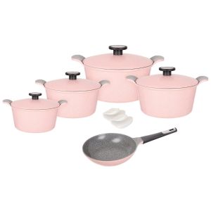 Neoflam Granite Cookware Set, 11 Pieces - Pink