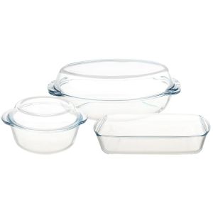 Borcam Pyrex Oven Dish Set, 5 Pieces - Clear