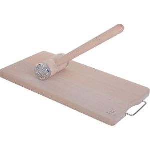Cutting Board wood and hammer for meat, 21×40 cm - wooden
