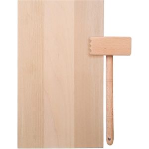 Sas Wooden Rectangular Cutting Board with Hammer, 2 Pieces, 20×35 cm - Wooden