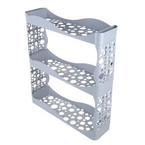 LYTH Plastic Kitchen Organizer, 3 Floors, 42×14 cm - Grey