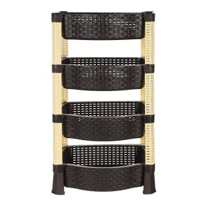 El Helal & Star Rattan Trolley, 4 Layers, 45×36×24 cm