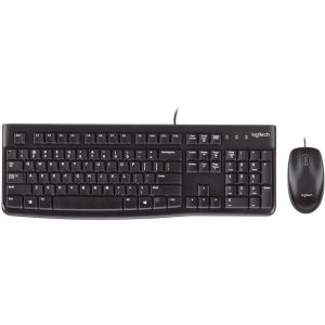 Logitech MK120 Wired keyboard & Mouse Set, 2 Pieces, Com.with Laptops & PC - Black