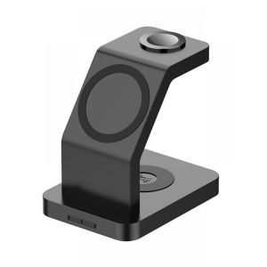 Lanex Wireless Charger, Magnetic 3-In-1, 15W Lw03 - Black