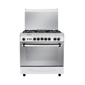 Fresh 3423 Italiano Gas Cooker, 5 Burners, 80 cm, Cast Iron - Silver