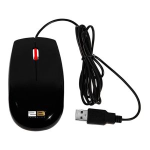 2B MO16R Wired USB Mouse, Com.with Laptops & PC - Black Red