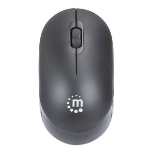 Manhattan 190145 Wireless Optical USB Mouse, Com.with Laptops & PC - Black