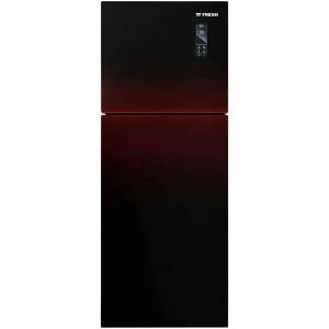 Fresh FNT-MR470YGQDR Digital No Frost Refrigerator, 2 Doors, Bluetooth, 397 Liter - Black Dark Red