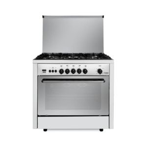 Fresh Professional Cooker, Fan, 5 Burners, 60×90 cm - Silver