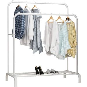 Multi-purpose Double Clothes Rack - White