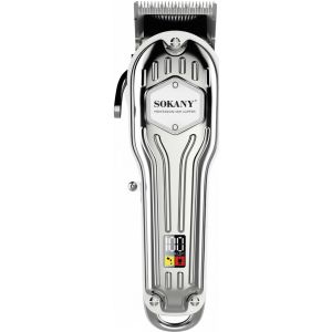 Sokany Shaver, Stainless Steel Blades, Digital Display, SK-9973 - Silver