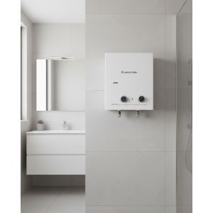 Ariston SPEEDEVO6NGADPT Gas Water Heater, 6 Liters, with Adapter - White